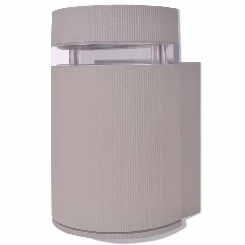 Berkfield Home Grey Aluminium Outdoor Semi-Cylindrical Wall Sconce with Transparent Glass – 2
