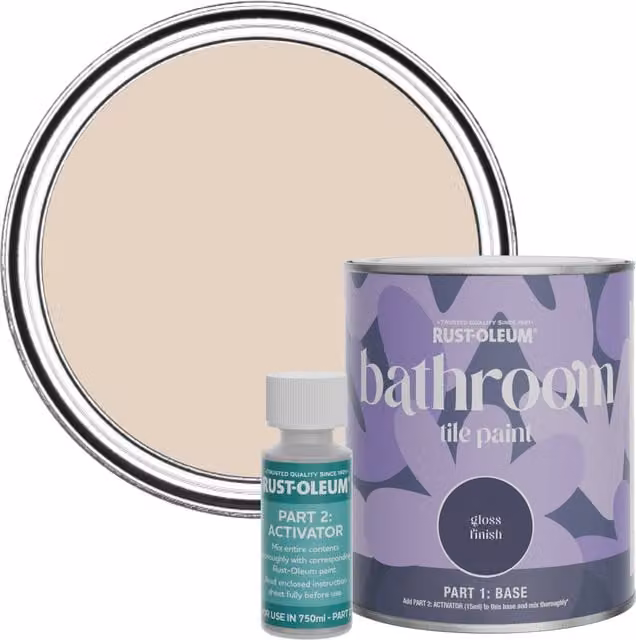 Rust-Oleum Bathroom Tile Paint in Gloss Finish, Beige, 0.75 l