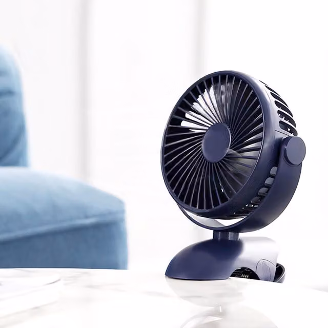 Living Star Rechargeable Mini Clip On Fan in Blue