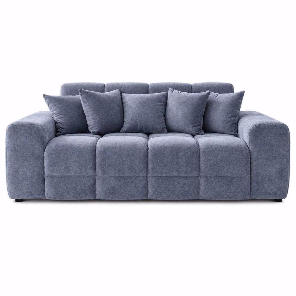 Furnishings For Less UK Jenson Grey Plush Velvet 3 and 2 Seater Sofa Set with Scatter Cushions – 3