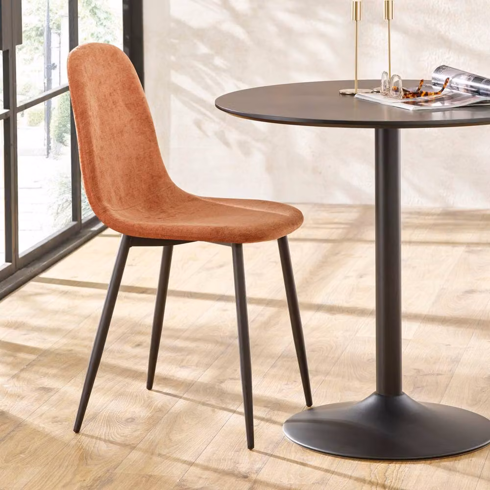 Cheshire Alverton Set of 4 Premium Orange Chenille Upholstered Dining Chairs – 3