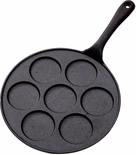 KORVIXA Black Cast Iron Crepe Pan with Long Handle, 23 cm – 1