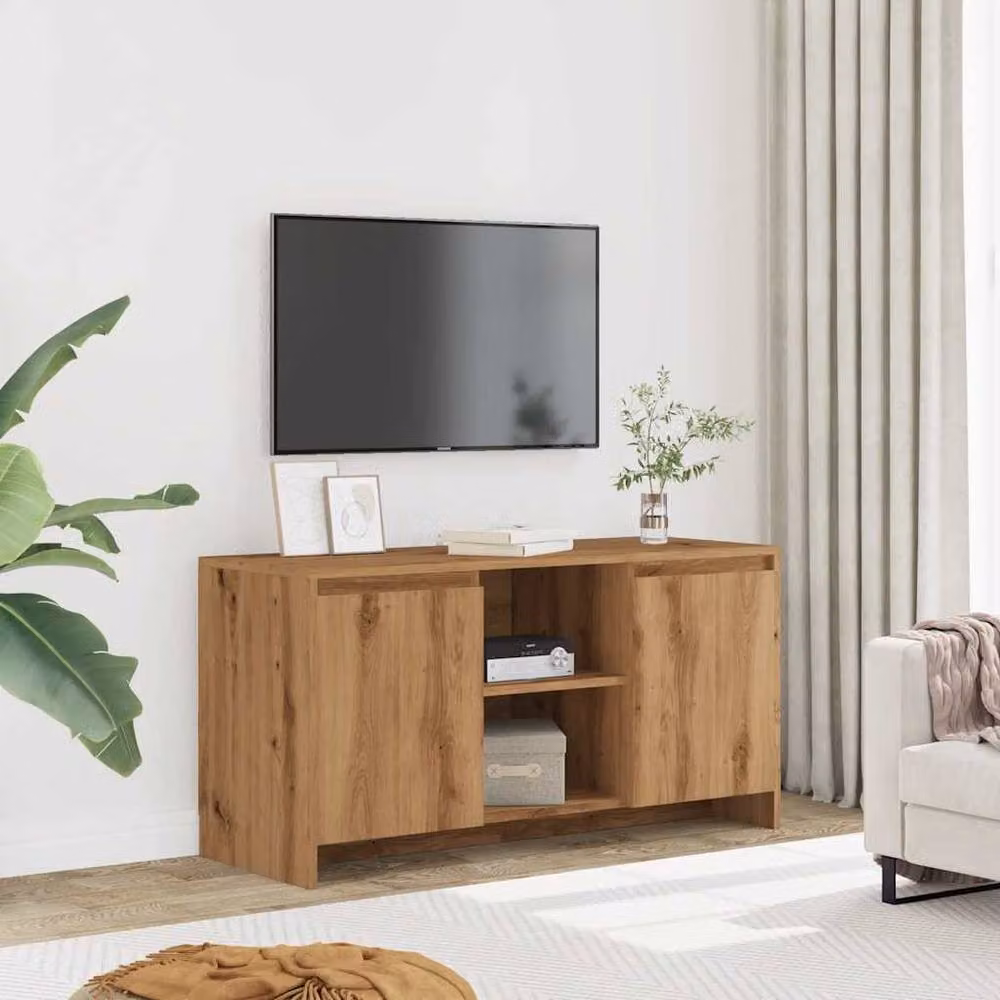 Berkfield Home Artisan Oak TV Cabinet in Brown, W: 102 cm, D: 37.5 cm, H: 52.5 cm – 3