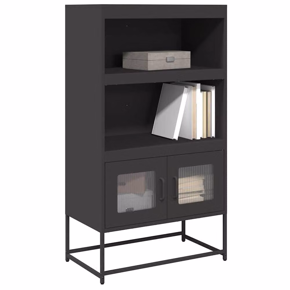 Berkfield Home Industrial Steel Highboard in Black, W/D/H: 68 x 39 x 123 cm – 2