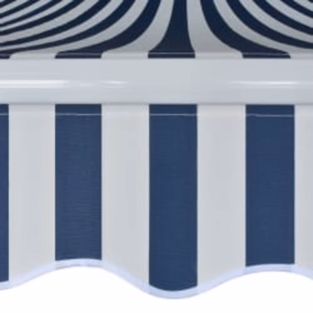 Berkfield Home Manual Operated Folding Awning in Blue and White, Width: 600 cm – 2