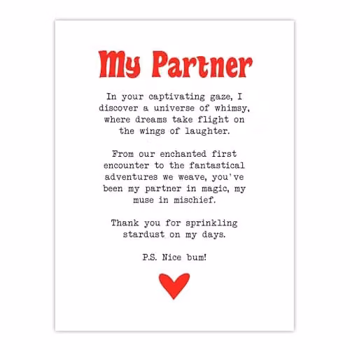 Artery8 Love Poem Whimsy Magic Partner Romantic Typography Wall Art Poster Print on White Thick Paper, W: 46 cm, H: 61 cm – 1