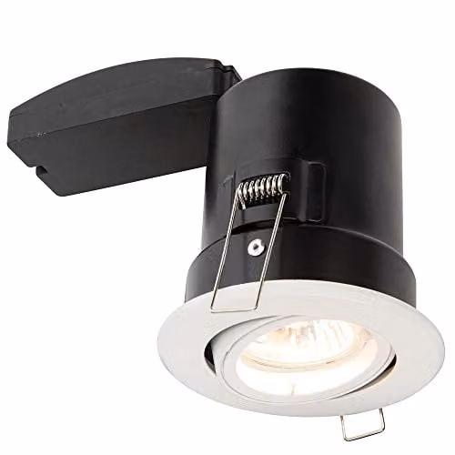 Loops White Recessed GU10 Ceiling Downlight with Adjustable Tilt and Dimmable Function – 1
