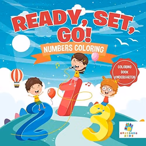 Educando Kids Ready, Set, Go! Numbers Colouring Book for Kindergarten, Multicolour