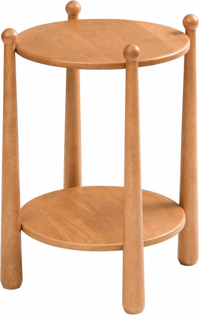 MH London Pablo Round Solid Wood Side Table in Brown