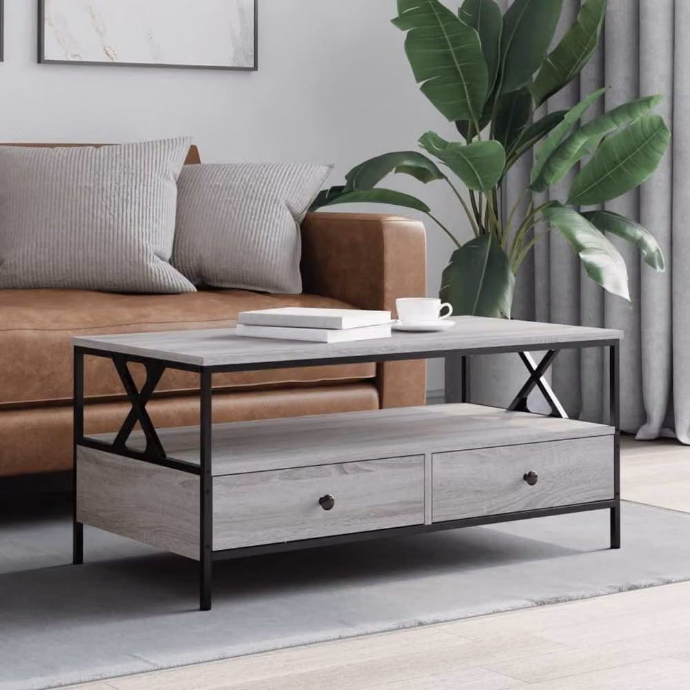 Berkfield Home Grey Sonoma Decorative Coffee Table, W/D/H: 100 x 51 x 45 cm – 2