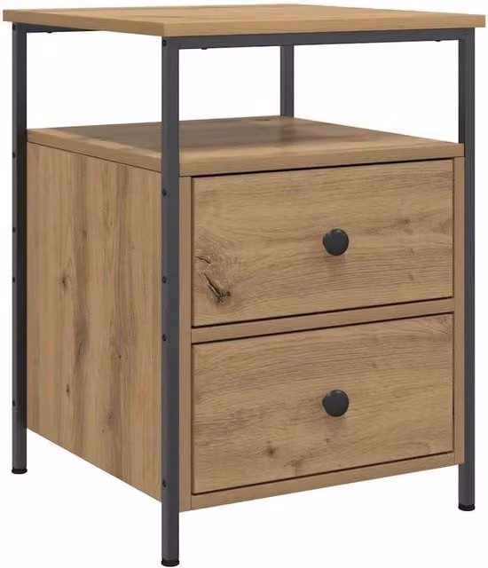Berkfield Home Artisan Oak Bedside Cabinet in Brown, W/D/H: 44 x 45 x 60 cm – 1