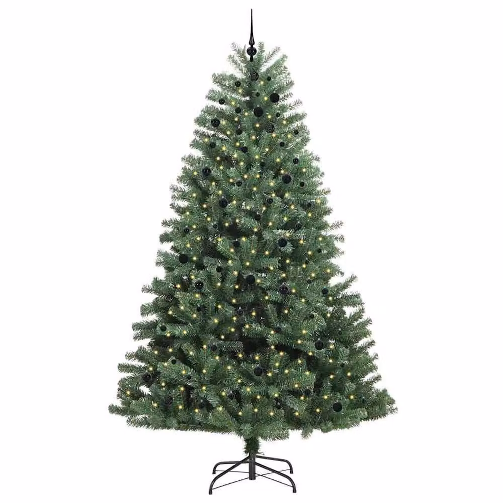Berkfield Home Artificial Hinged Christmas Tree in Green, Height: 300 cm, PVC and Metal – 3