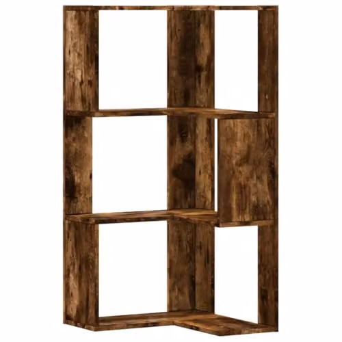 vidaXL 3-Tier Corner Bookcase in Brown Engineered Wood, W/D/H: 50 x 50 x 102 cm – 3