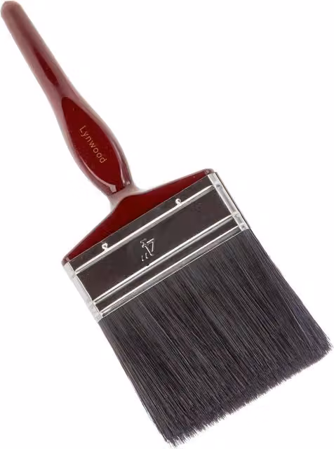 Lynwood Excel Plus Synthetic Paint Brush with Wood Handle, Brown and Silver, 10.16 cm