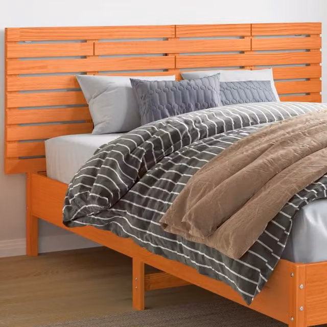Berkfield Home Rustic Solid Wood Pine Wall Headboard in Brown, W: 166 cm, D: 3 cm, H: 63 cm
