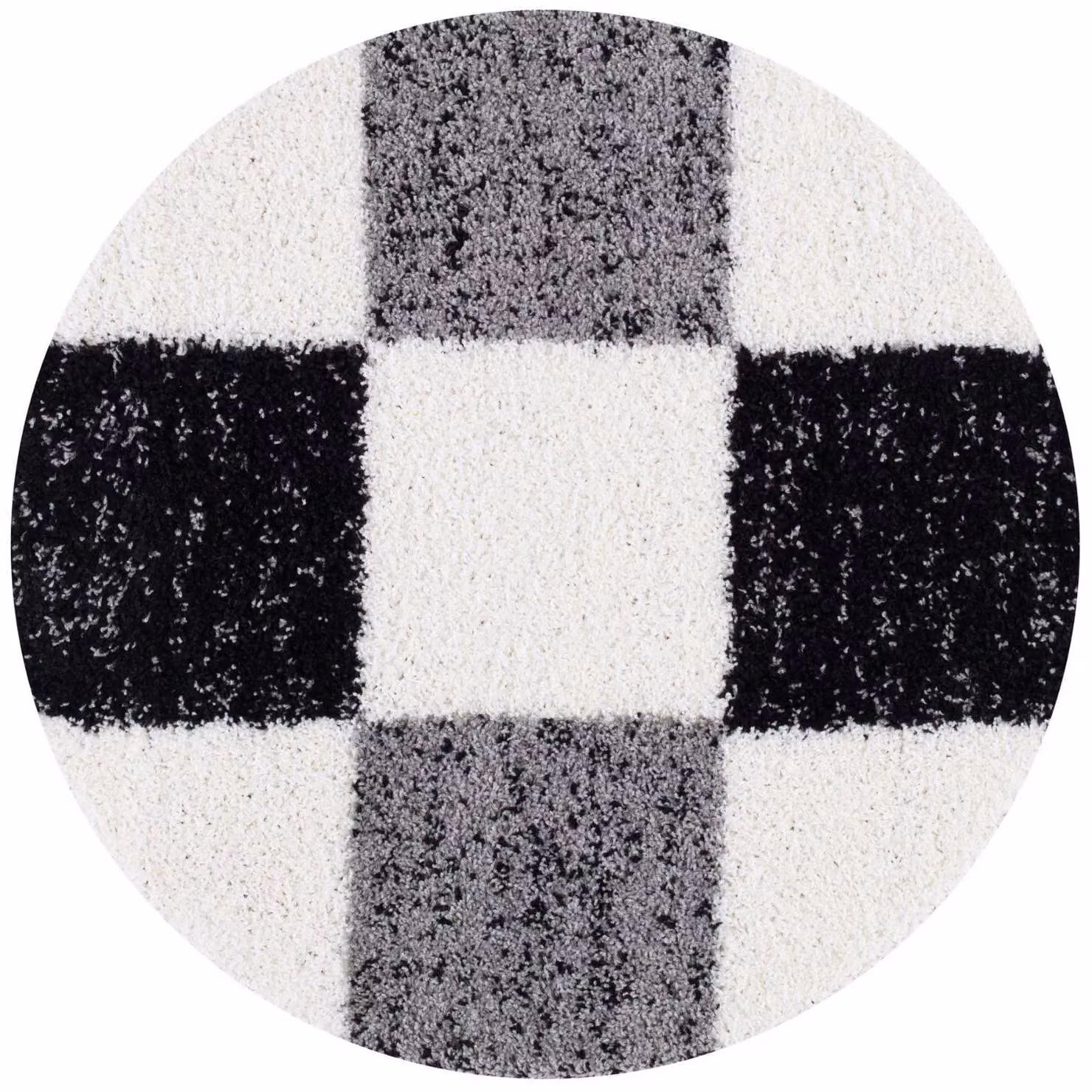 THE RUGS Soft Check High Pile Shaggy Rug Grey W/D: 80 x 300 cm – 10