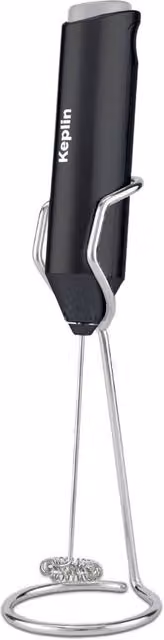 Keplin Battery Operated Handheld Milk Frother with Stand, Stainless Steel Electric Whisk in Black – 2