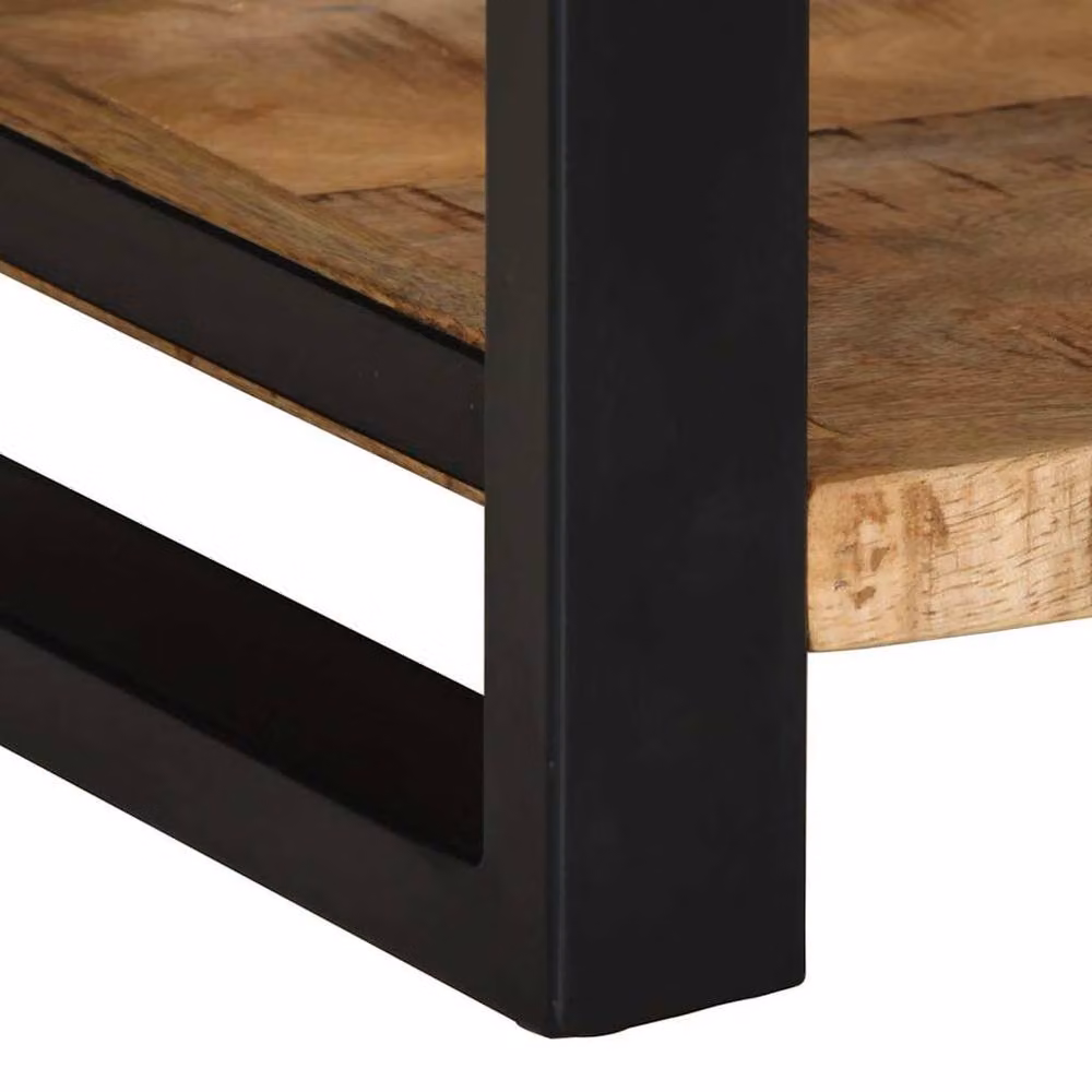 Berkfield Home Rustic Mango Wood Side Table, Brown, W/D/H: 40 x 40 x 50 cm – 6