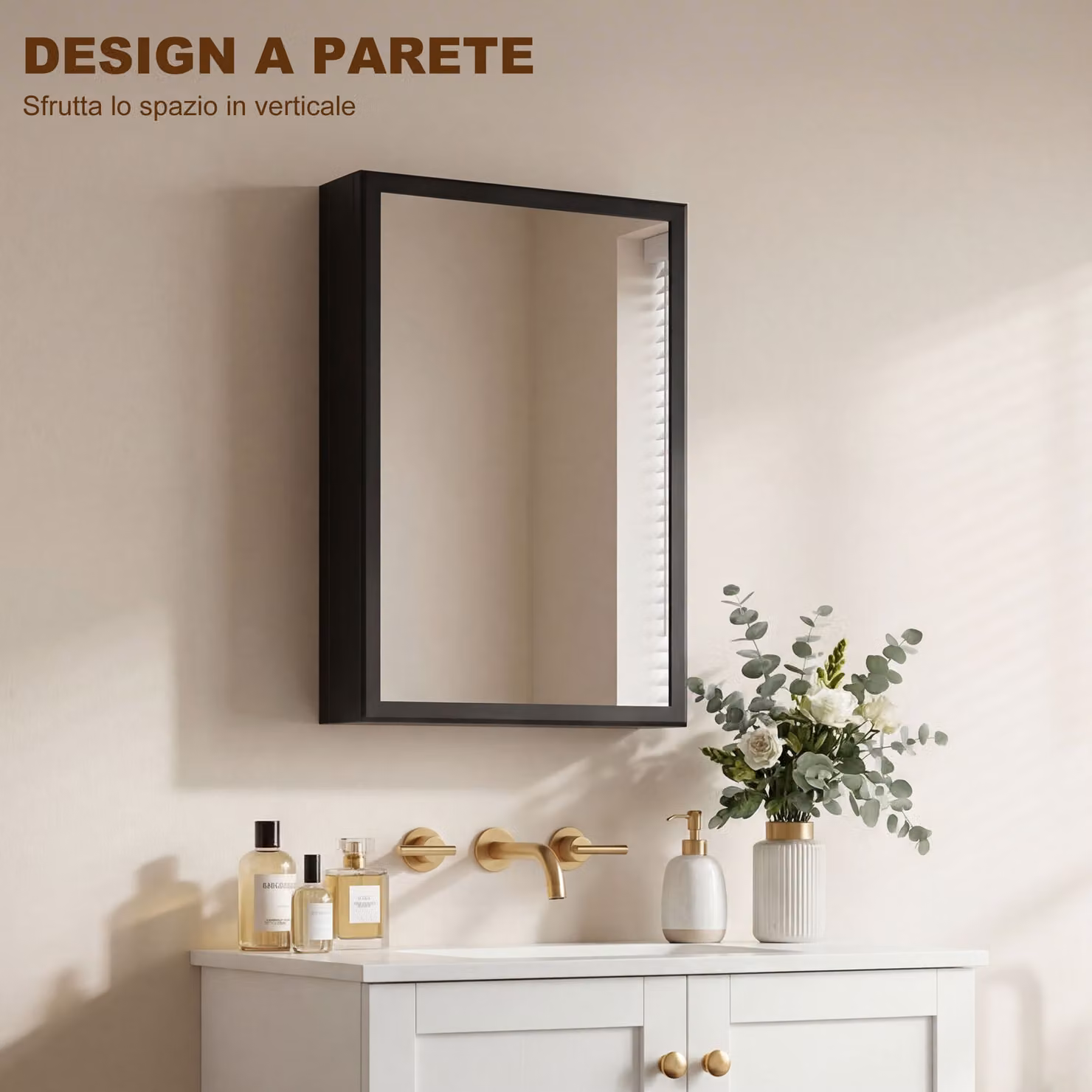 kleankin Black Wall Mounted Bathroom Mirror Cabinet with Internal Shelves, W/D/H: 40 x 12 x 60 cm – 7