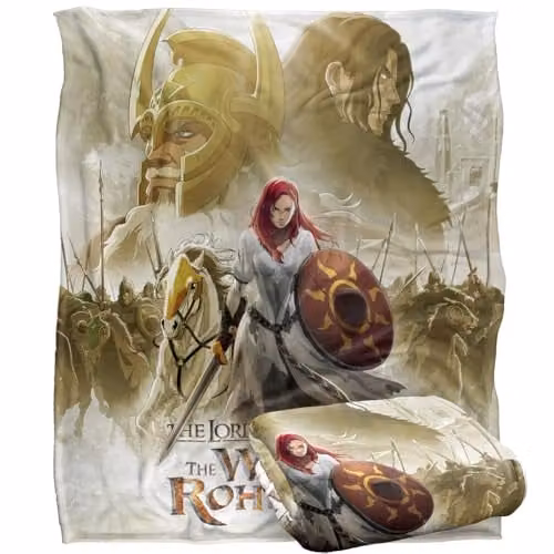 LOGOVISION Lord of the Rings: War of the Rohirrim Multicolour Fleece Throw Blanket, W: 152 cm, D: 127 cm – 1
