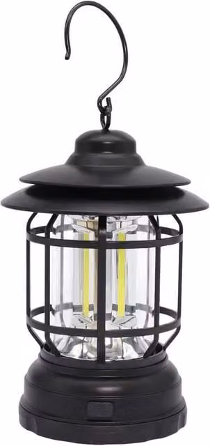 Kelvenix 3-Piece Retro LED Camping Lantern Set in Black, Diameter: 25 cm, Height: 19 cm – 1