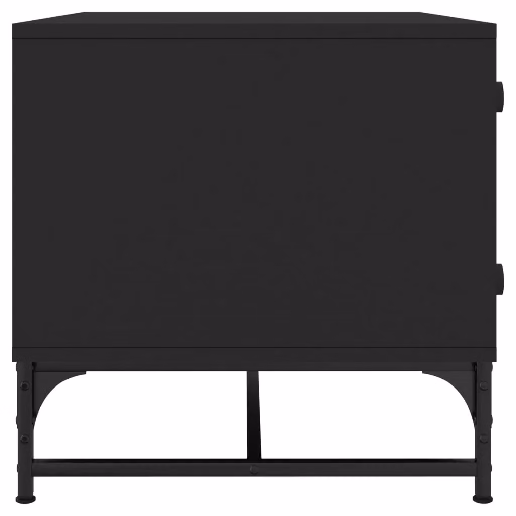 Berkfield Home Modern Black Coffee Table with Glass Doors, H 68.5 x W 50 x D 50 cm – 4