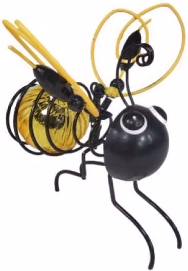Leaper Solar Powered LED Hanging Insect Garden Ornament in Gold/Brass – 1