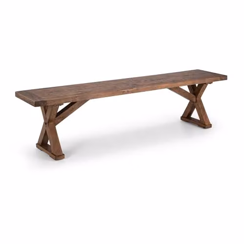 Julian Bowen Chatsworth 2 Seater Dining Bench in Brown Pine, W/D/H: 180 x 45 x 38 cm – 3