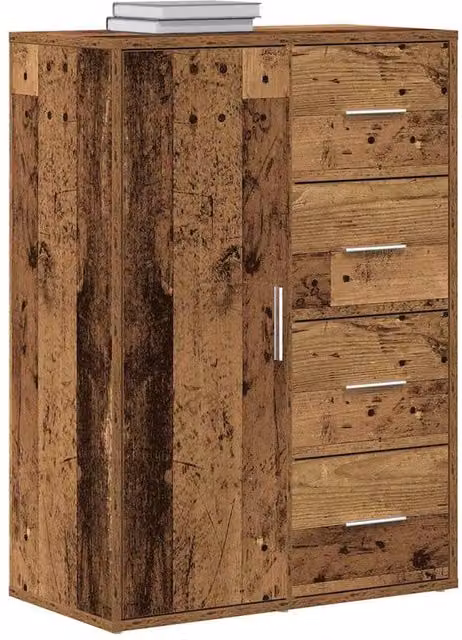 Berkfield Home Rustic Old Wood Sideboard in Brown, W/D/H: 60 x 31 x 84 cm – 1