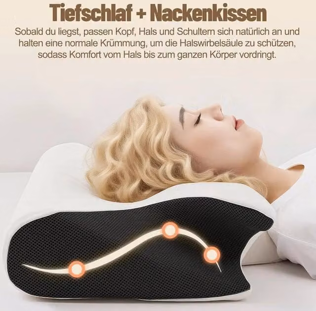 SPETLEK Ergonomic Memory Foam Pillow for Cervical Neck and Shoulder Support in White, Cot Bed Size – 1
