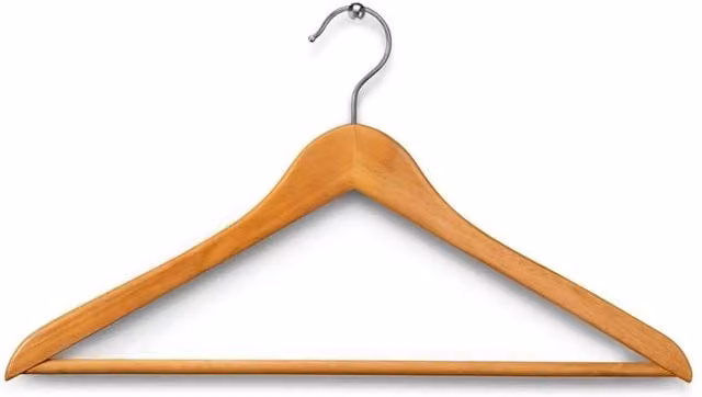 Nordara Set of 40 Wooden Coat Hangers with Trouser Bar in Brown and Sand – 1