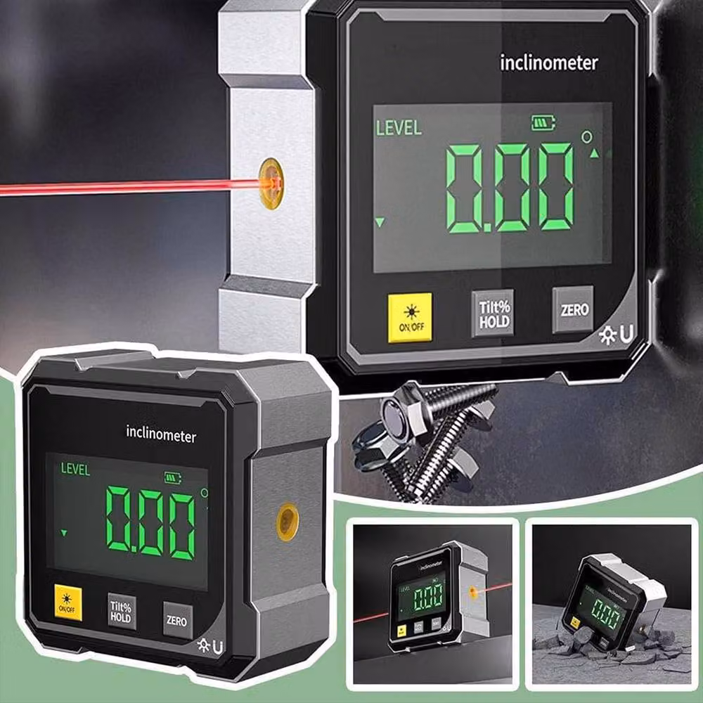 Hinsinc Digital Magnetic Angle Gauge and Laser Inclinometer in Black – 4