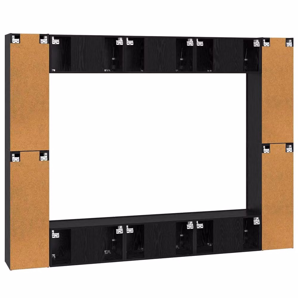 Berkfield Home Black Oak TV Cabinet with Internal Shelves and Hinged Doors, W/D/H: 30.5 x 30 x 90 cm – 3