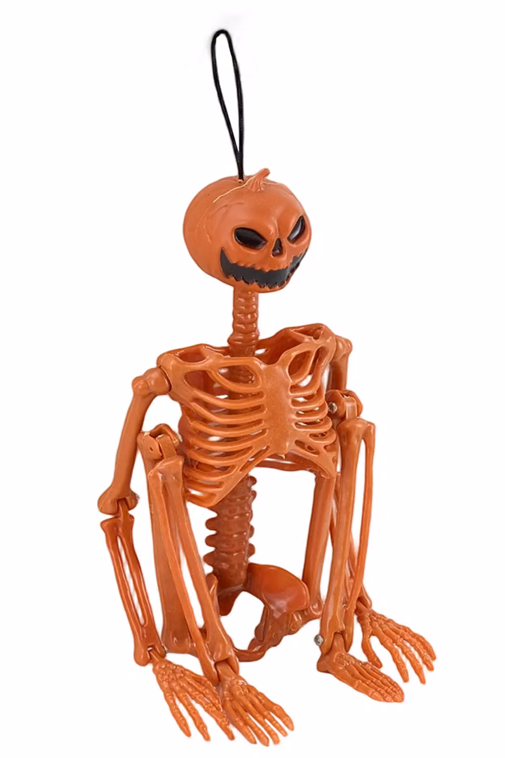 Living and Home Orange Posable Halloween Pumpkin Skeleton Hanging Decoration, Height: 38 cm – 3