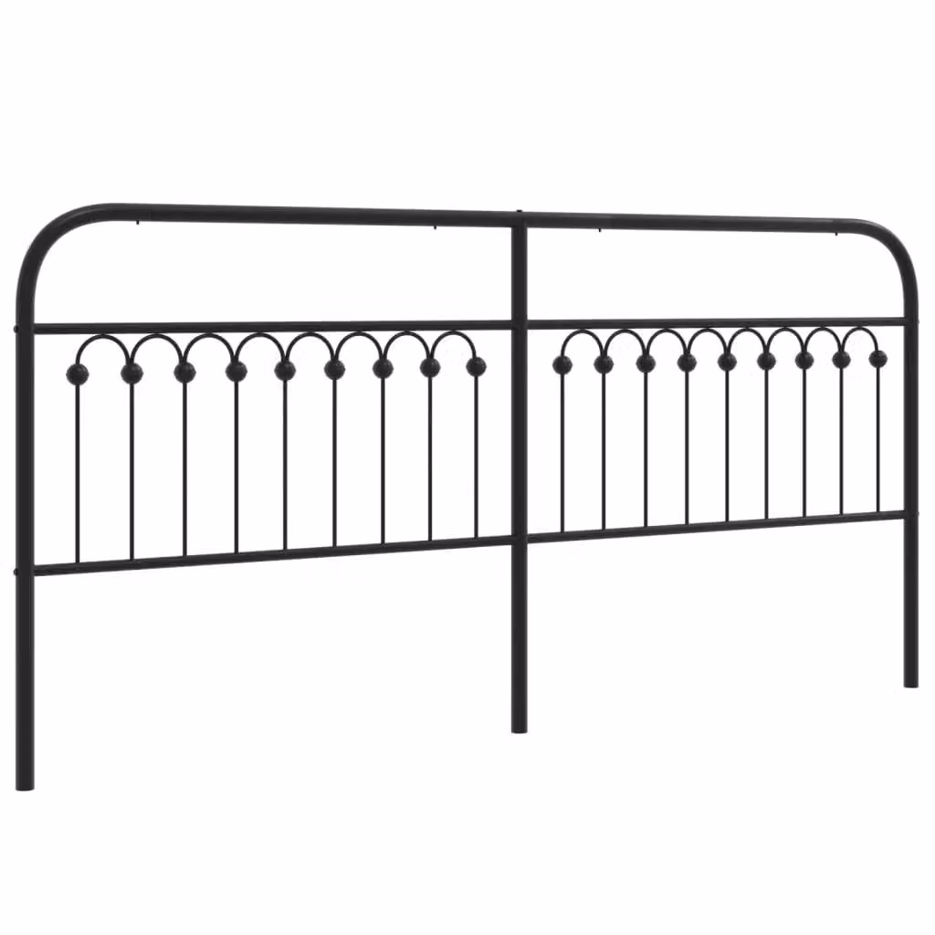 Berkfield Home Classic Metal Headboard in Black, 193 cm – 2