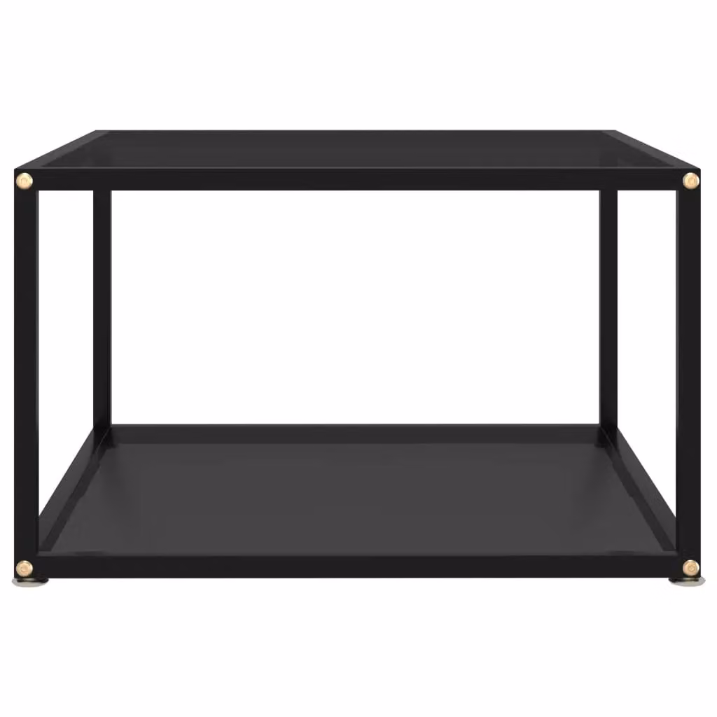 Berkfield Home Modern Black Square Coffee Table with Tempered Glass, W/D/H: 60 x 60 x 35 cm – 2