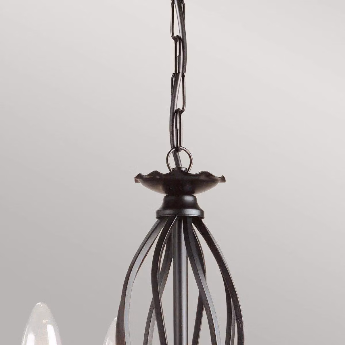 Netlighting Artisan 3 Light Black Glass and Metal Ceiling Chandelier with E14 Fitting – 2