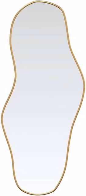 Berkfield Home Minimalist Rectangular Wall Mirror in Gold, W: 100 cm, H: 45 cm – 1