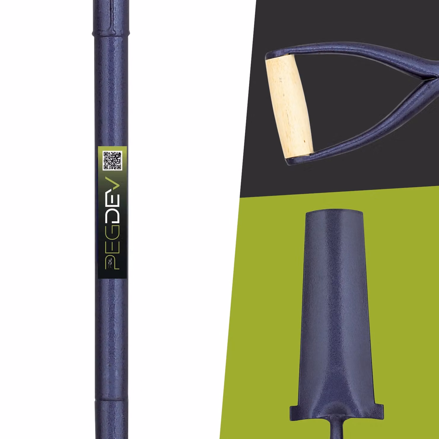 Pegdev Professional Newcastle Drainer Post Digging Shovel in Blue Heavy-Duty Steel – 2