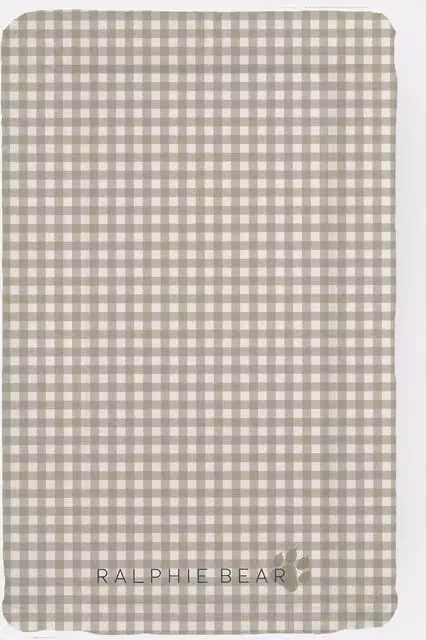 Ralphie Bear Table Changing Mat - Gingham Sage Green, W/D/H: 80 x 46 x 1 cm