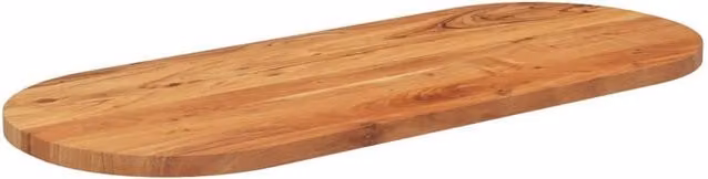 Berkfield Home Oval Solid Wood Acacia Table Top, Brown, W: 140 cm, D: 60 cm, H: 2.5 cm – 1