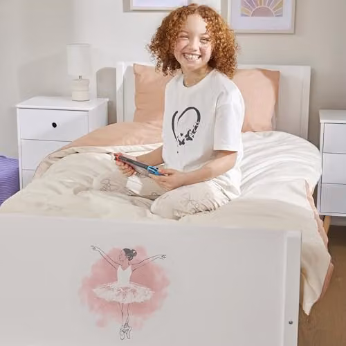 Liberty House Toys Ballerina Kids Single Bed, White, H80 x W95 x D199 cm – 2