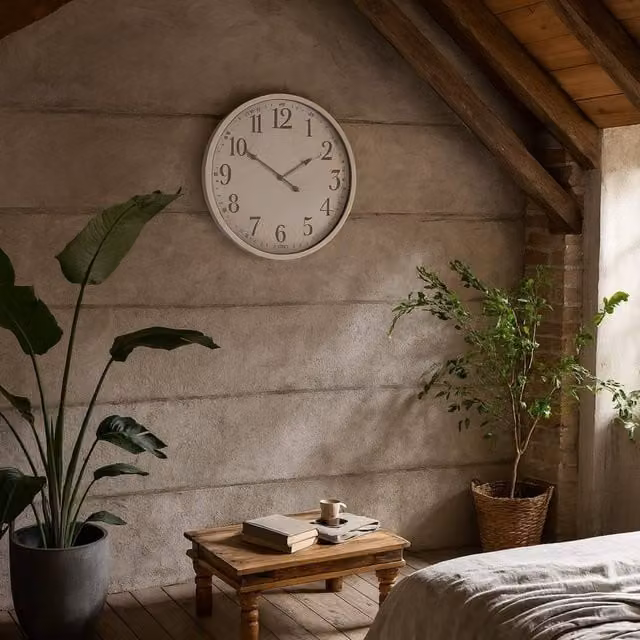 Wyld Haus Minimalist Round Analog Wall Clock in White with Grey Numbers