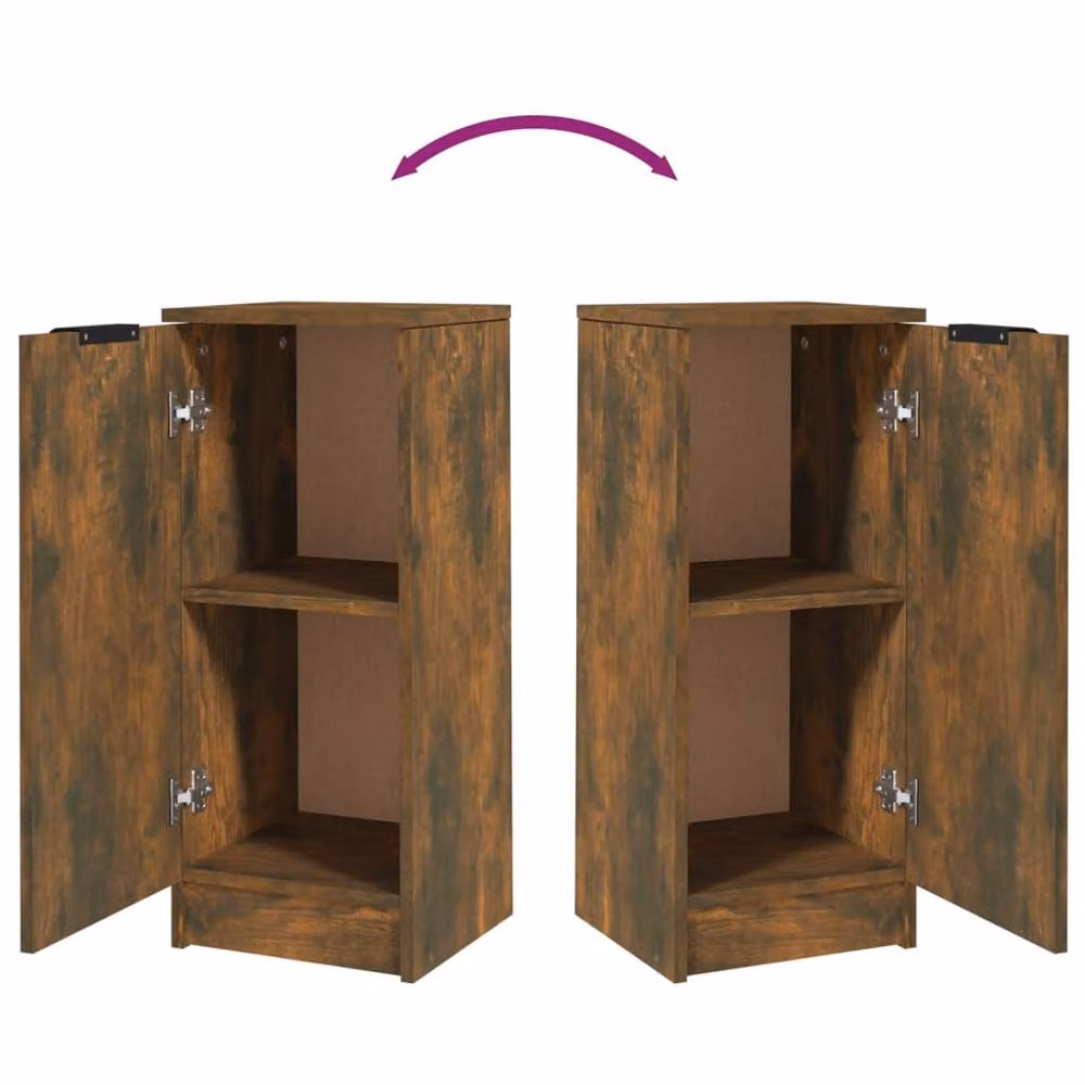 Berkfield Home Smoked Oak Sideboard in Brown, W/D/H: 30 x 30 x 70 cm – 3