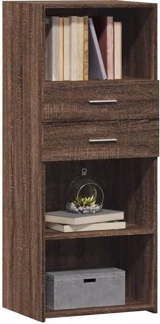 Berkfield Home Modern Highboard in Brown Oak, W/D/H: 50 x 42.5 x 124 cm
