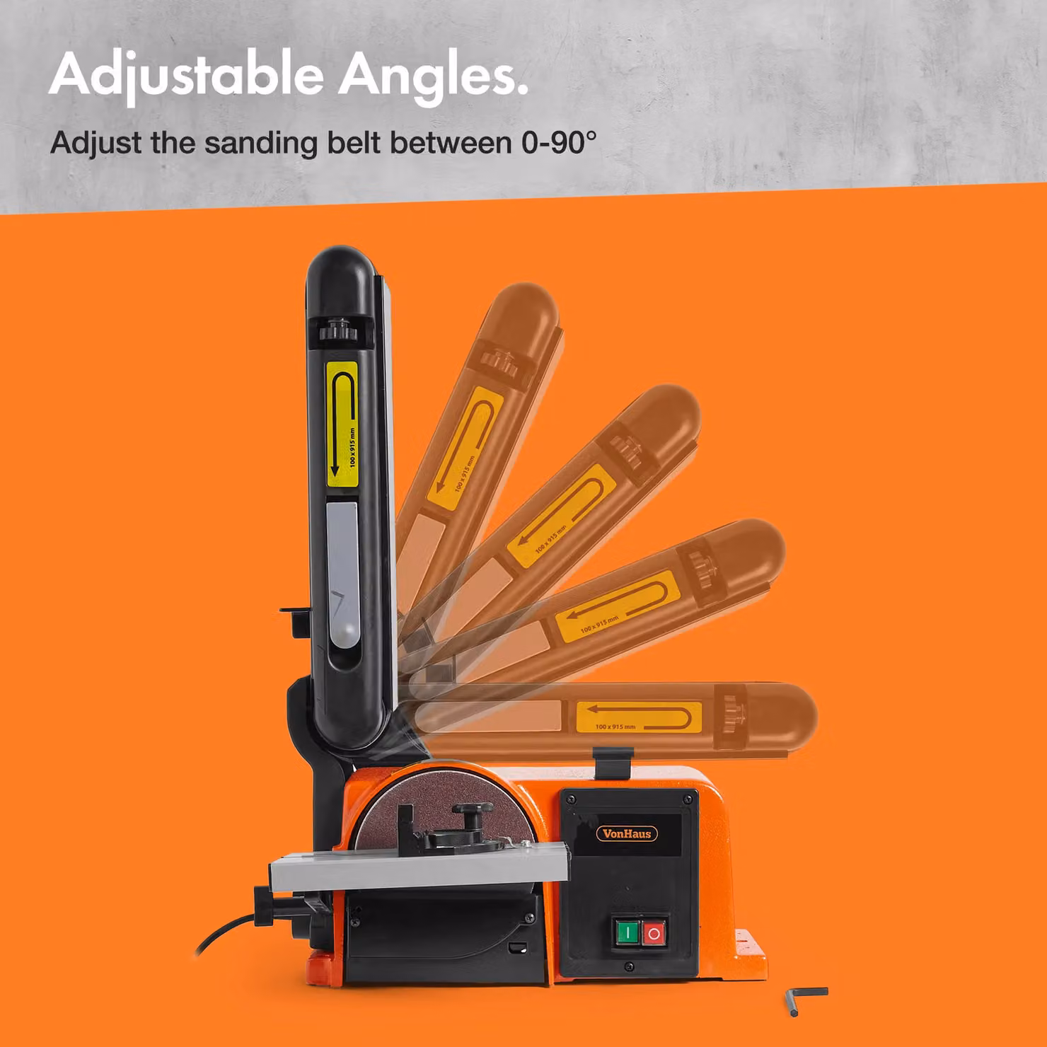 VonHaus Benchtop Belt and Disc Sander in Orange – 2