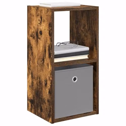 vidaXL Modern Bedside Table in Brown MDF, W/D/H: 30.5 x 27 x 59.5 cm