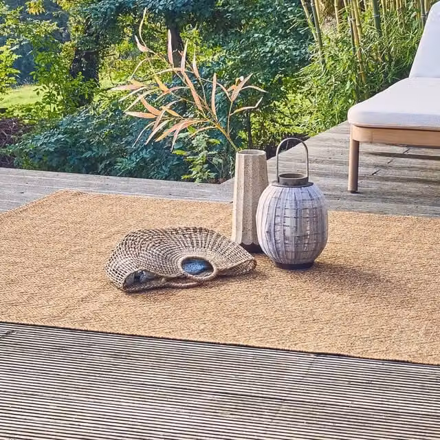 sweeek Natural Jute-Effect Indoor and Outdoor Rug in Beige, W/D/H: 120 x 170 cm