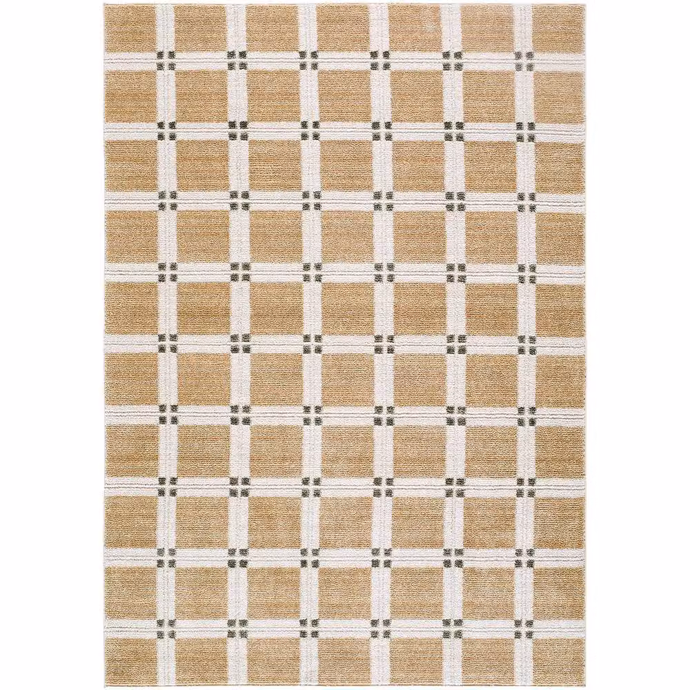 Livabliss La Luna Geometric Graphic Living and Dining Room Rug in Tan, Brown, White, Grey, Green and Beige, W: 200 cm, D: 275 cm – 2