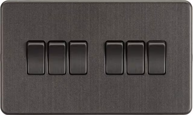 Knightsbridge Screwless 2-Way Switch in Smoked Bronze, 10AX 6G, IP20